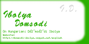 ibolya domsodi business card